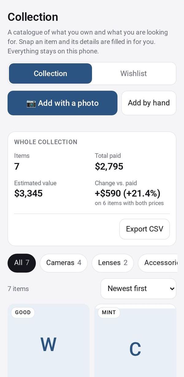 Collection on a phone