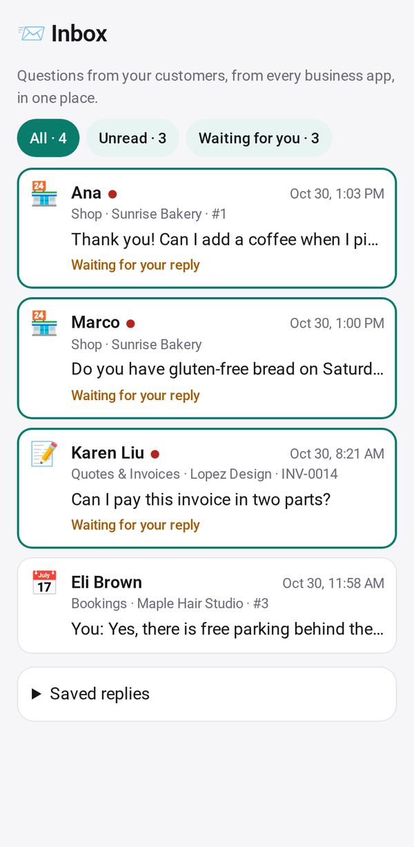 Inbox on a phone