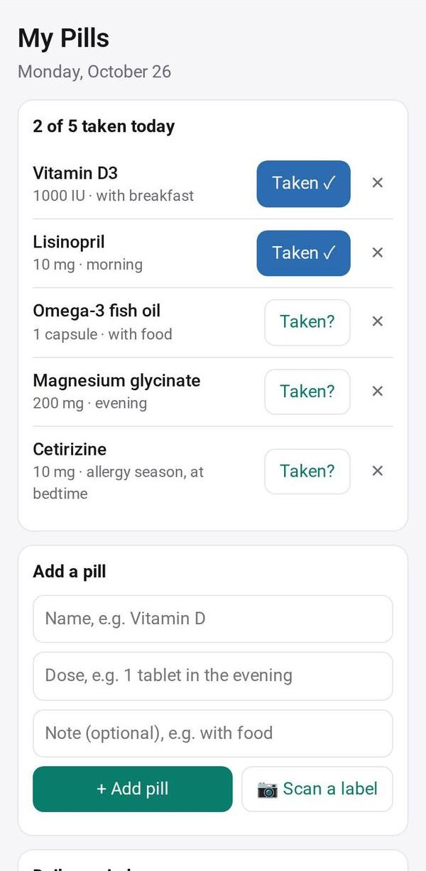 My Pills on a phone