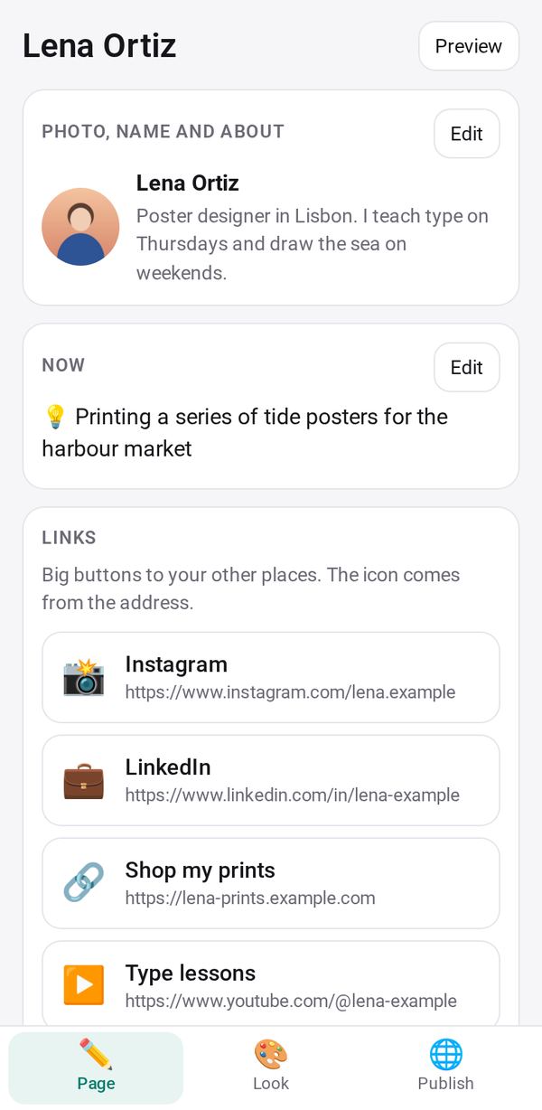 My Page on a phone