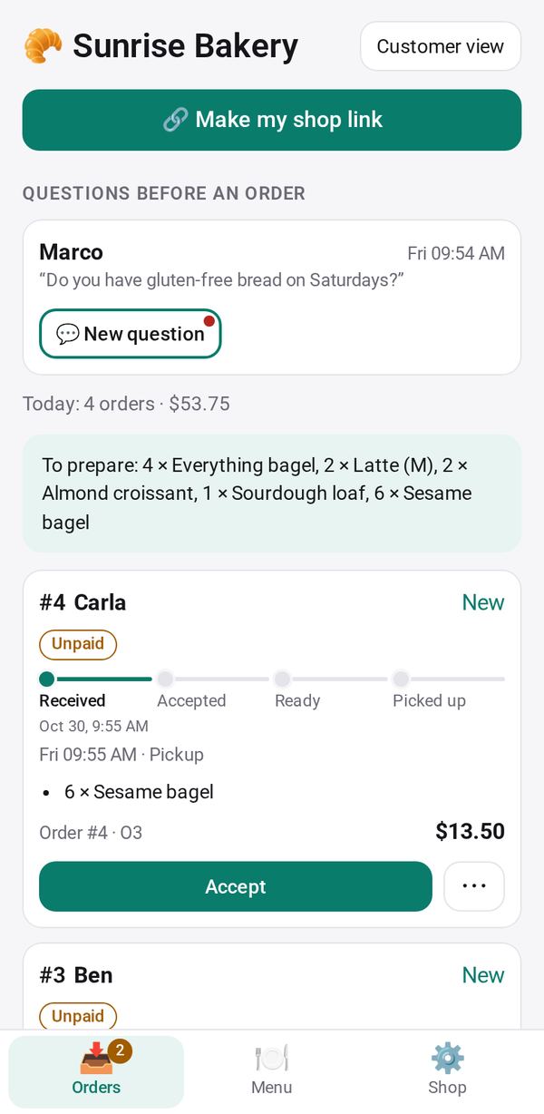 Shop on a phone