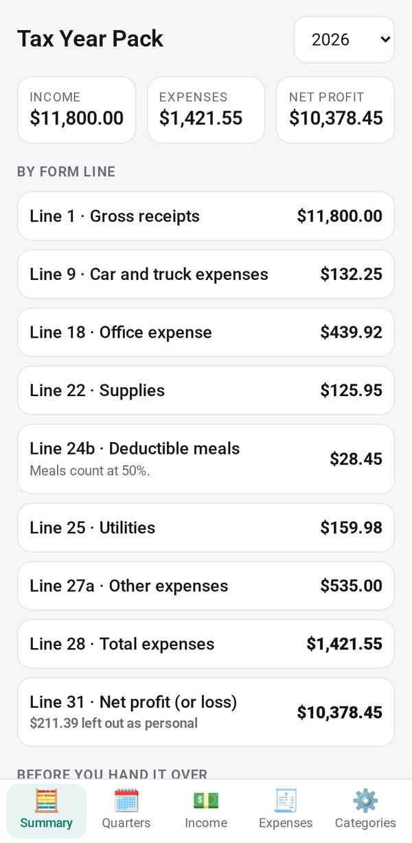 Tax Year Pack on a phone