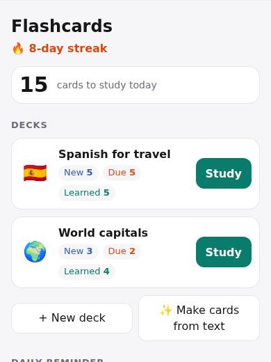 Flashcards in PriorStates Studio