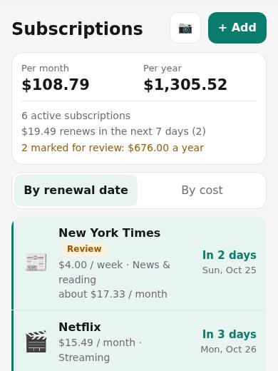 Subscriptions in PriorStates Studio